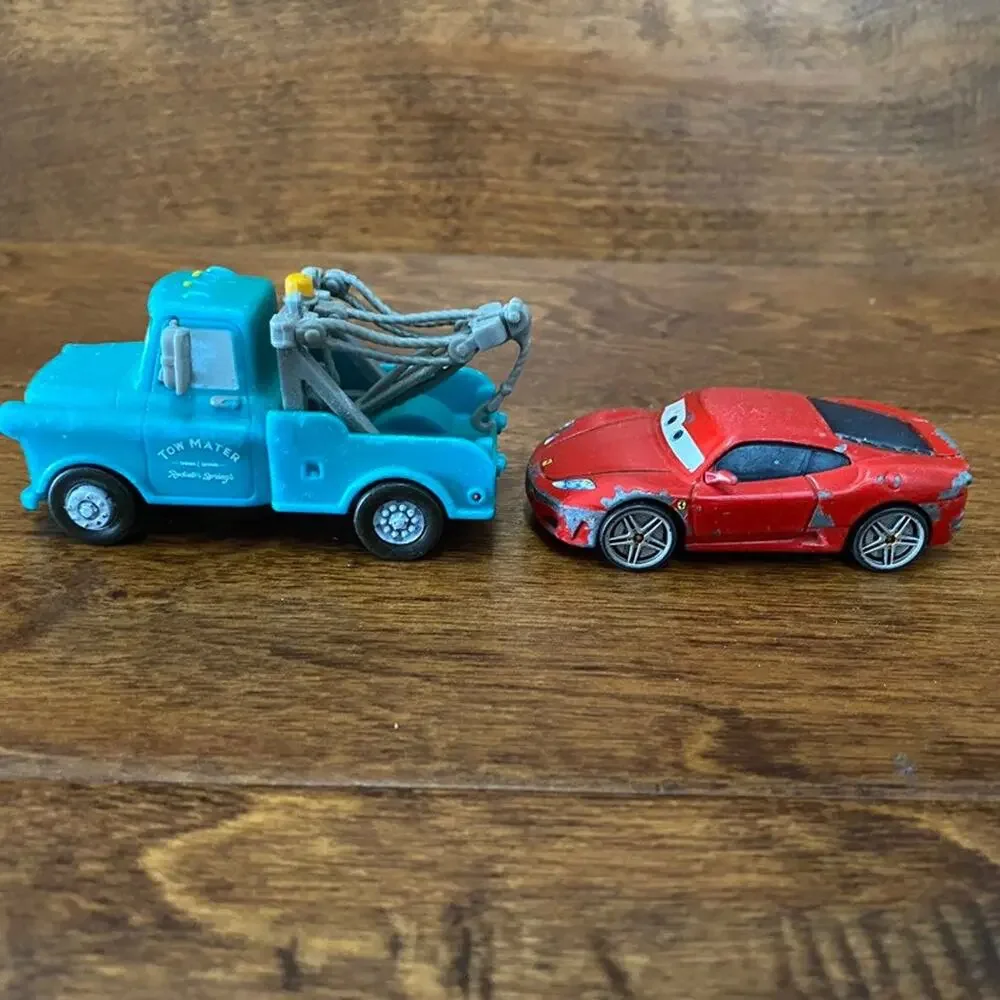 DISNEY Pixar Cars Michael Schumacher Ferrari F430 Red Diecast Blue Mater Lot